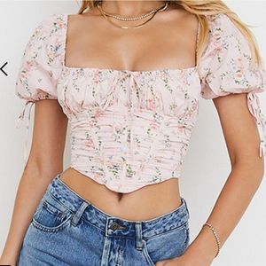 House of cb Gracie floral corsetted top M